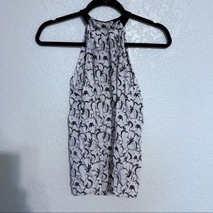 ALC/ high neck white floral top